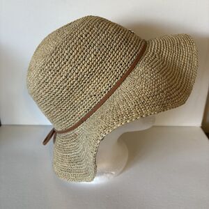 Flora Bella Sun Hat Tan Natural Paper Straw Summer Beach Vacation Resort Cruise